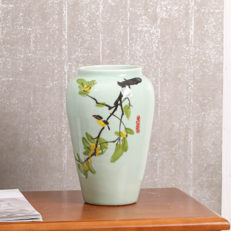 Vase three - piece hand - made vases, I and contracted sitting room decorate household ceramics Vase furnishing articles contracted floral outraged