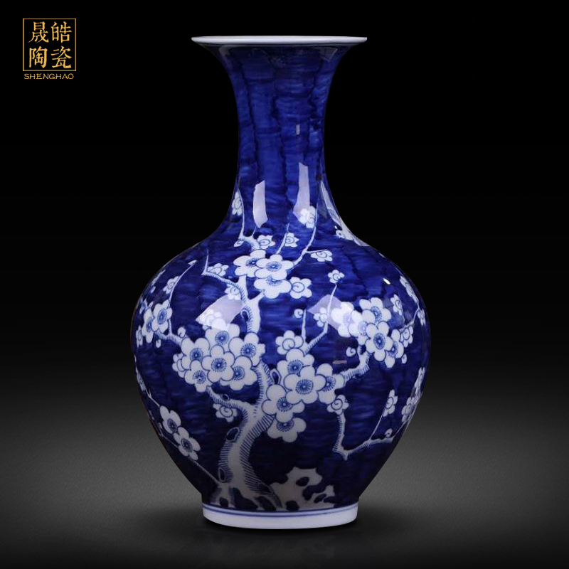 Ceramic vases, blue and white porcelain vase MeiKaiWuFu decorations furnishing articles furnishing articles jingdezhen ceramics archaize water