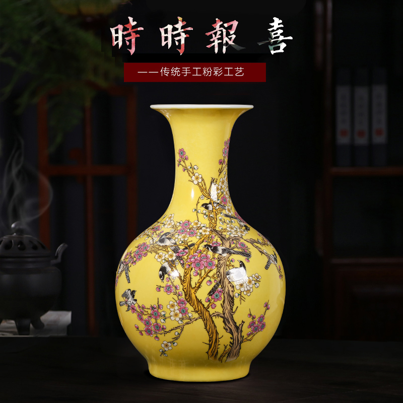 Jingdezhen ceramic vases, new Chinese style furniture decorative ceramic figure the magpies name plum bottle gift furnishing articles furnishing articles live