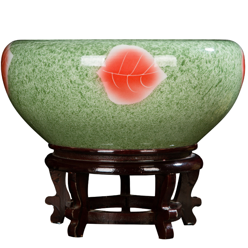 Ceramic furnishing articles cornucopia of feng shui aquarium hand - made breeding goldfish turtle cylinder water lily hydroponic plant basin of home decoration