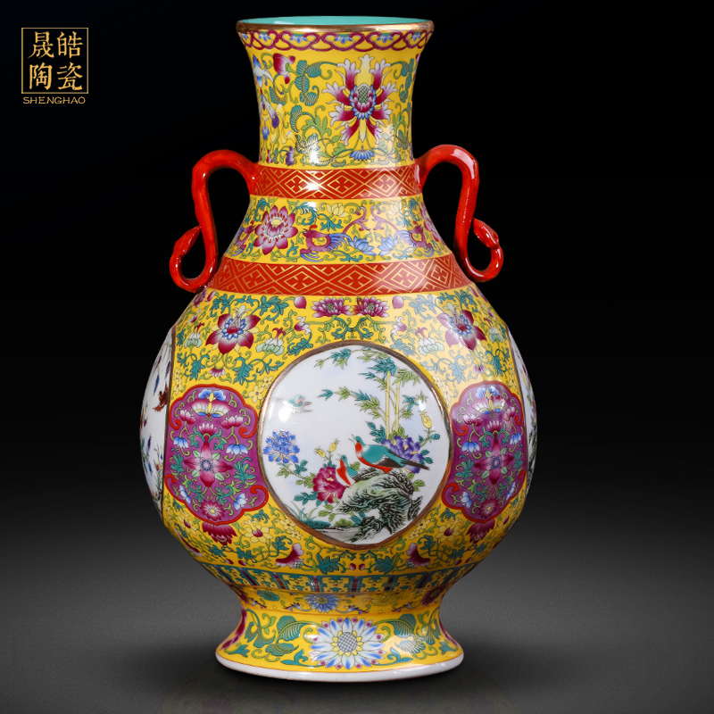 Jingdezhen ceramic vase imitation the qing qianlong imperial palace antique furnishing articles of Chinese style living room decoration gift collection