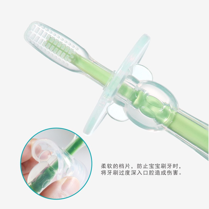 install baby toothbrush, baby soft hair brush, baby 0-1-2-3-year-old silicone toothbrush
