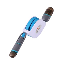 Two in 1 bold telescopic line mobile phone line usb one drag two stretch storage data line gift LOGO customization