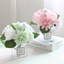 Simulation rose bouquet European-style high living room bedroom desk decoration decoration fake flower silk flower flower arrangement small potted plant
