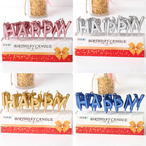 Birthday Cake Tuhao Gold Silver English happybirthday Letters Birthday Candles Party Dress Up