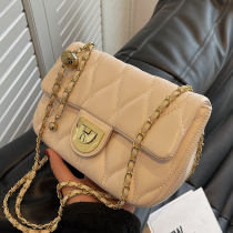 Rice Straw Man 2022 New Pop Packet Bag Female Niche Design Chain Single Shoulder Inclined Satchel Superior Small Square Bag