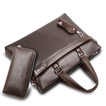 Rice Straw Man Thickened Male Bag Handbag Cross Section Briefi Leather Bag Business Casual Single Shoulder Inclined Satchel Bag Wave