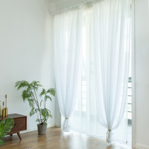 Curtain screen screen finished white sand bay window balcony yarn bedroom shading partition mesh red decorative chiffon tulle