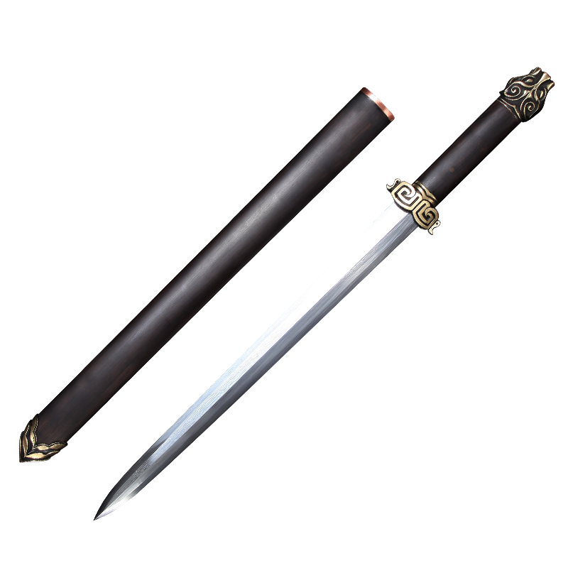 guile longquan sword eight surface pattern steel burning blade dagger town house to ward off bad luck han jian body self-defense sword is not edged usually