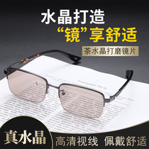 Crystal Craftsman Natural Tea Crystal Glasses Mens Stone Mirror Sunglasses Sunglasses Sunglasses Mens Glasses