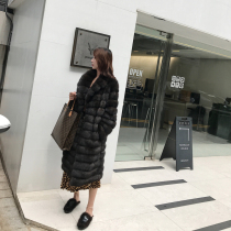 Fu Zhien imported Russian sable starry mink coat Womens whole mink long fur fur coat