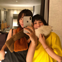 Fu Zhien imported Korean version of the net red super fire velvet mink scarf Silk scarf collar female chic2020 new winter