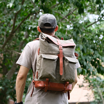 LeWhisper Traveler Upgraded Classic Roll Cover Camping Outdoor Large Capacity Vintage Travel Backpack