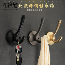 Brief Nordic Hanging Clothes Hook Black Single Clothes Hat Hook American Single Hook Wall Row Hook Wall Hook-free