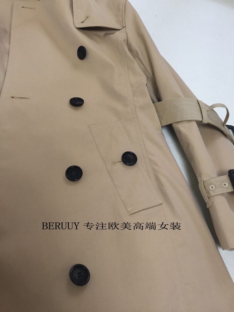 burberry經典風衣搭配 BERUUY超牛貨 高端精品獨傢英倫經典中長款女士風衣全棉修身外套 burberry經典款