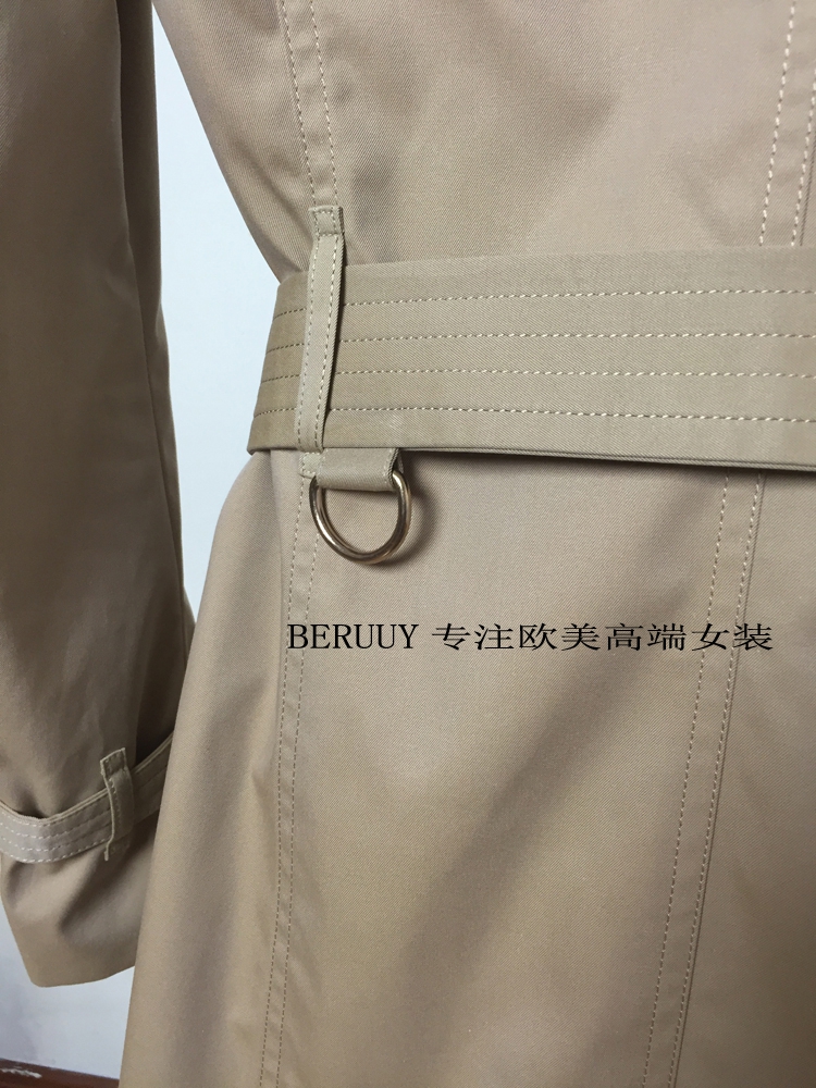 burberry經典風衣搭配 BERUUY超牛貨 高端精品獨傢英倫經典中長款女士風衣全棉修身外套 burberry經典款