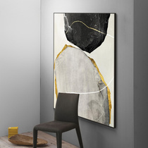 Abstract porch decorative painting modern simple living room hotel model room hanging painting vertical atmospheric light luxury oil painting hand painted