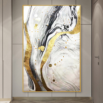 Home entrance decorative painting light luxury vertical version abstract corridor aisle high-end hanging painting hand-painted oil painting living room painting Nordic
