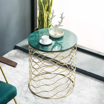 Nordic marble coffee table sofa side table living room corner balcony small apartment round table creative bedside table and cabinet