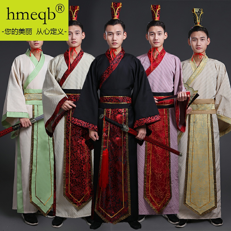 Youth cos men's robe Tang suit Hanfu show talent costume black photo studio photo clothes Tang Dynasty costume men