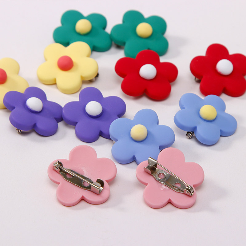泫雅风彩色胸针可爱日系小花朵别针装饰固定衣服扣针少女包包配饰