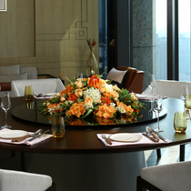 High-end Hotel Dining Table Flower Hem Decorative Flower Restaurant Large Round Table Turntable Middle Pendulum Flower Emulated Flower Moisturizing Fake Flowers
