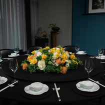 High-end Hotel Dining Table Flower Pendulum Flower simulation Flower Round table middle swing piece Flowers Tabletop Decoration Flower Turntable Flowers Fake Flowers