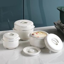 Fat ceramic stew with water-insulated stew household with water-insulated stew double-covered double-ear stew pot stew pot