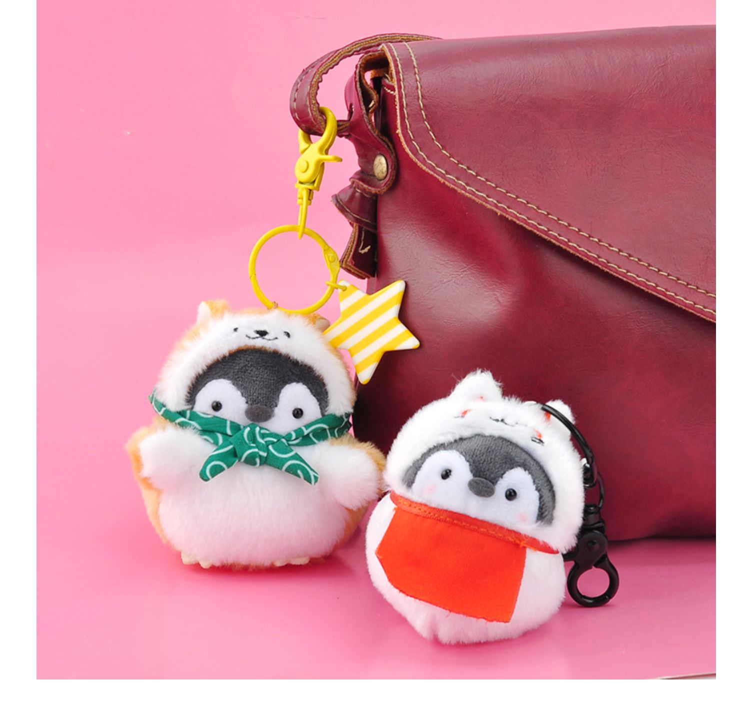 翟潇闻 企鹅公仔书包挂件钥匙扣可爱情侣毛绒玩偶ins网红