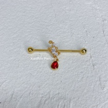 Fairies piercings US import personality small crowdural bridge 14g golden anti-sensitive implant grade steel