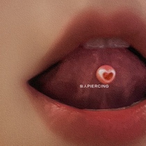 Senman piercing cute personality Loving Peach Hearts Tongue Titanium Steel Acrylic Tongue nails Little crowdsourced Spicy Girl Piercing Ornaments