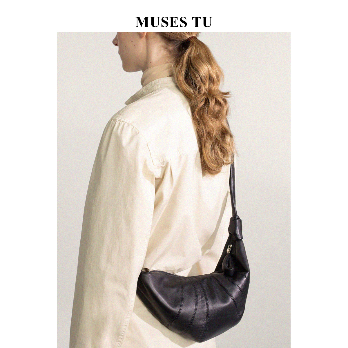 MUSESTU net red horn bag goat fur small crowdsourced texture carols with dumplings bag genuine leather inclined satchel purse-Taobao