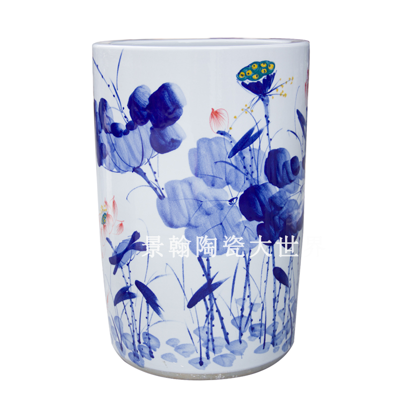 Jingdezhen ceramics scroll of painting and calligraphy calligraphy and painting cylinder cylinder umbrella bucket cylinder umbrella receives landing big vase decoration