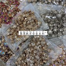 YOMOSTUDIO square section prismatic glass drill buckle shirt sweater wool cardiovert metal trim button