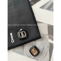YOMOSTUDIO metal button buttoned with square hollowed-out button hair decorative button female blouse clothing button jacket buckle