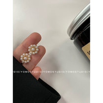 YOMOSTUDIO metal button buttoned with pearl small fragrant flower shape Alien button blouses woman lining clothes adornment clasp