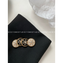 YOMOSTUDIO round metal button button top coat womens coat hairy belly button large snowflake decoration button