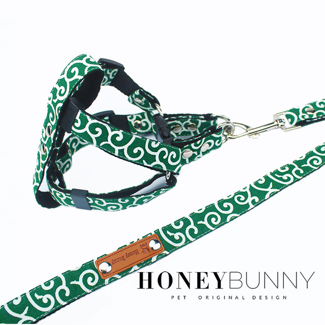 honeybunny Tang grass pattern Shiba Inu's chest and back traction rope pet collar I-shaped retractable Japanese dog walking rope honeybunny Tang grass pattern Shiba Inu's chest and back traction rope pet collar I-shaped retractable Japanese dog walking rope