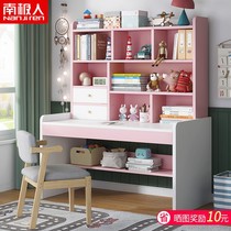 Children desk bookcase bookcase integrated student learning to write desk Home girl bedroom computer table and chairs suit