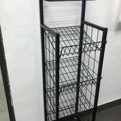 Umbrella and rain gear display rack hotel storage supermarket lobby floor small mobile rack goods with casters