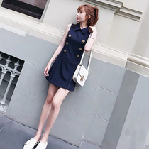 2022 Summer new short sleeves polo collar dress casual turn over Hepburn Salt Can Be 100 hitch for children