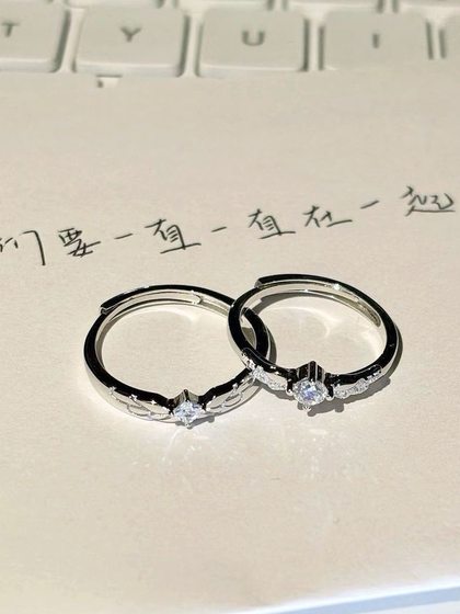 남자와 여자를위한 쌍둥이 애호가 천사 커플 반지 틈새 디자인 여자 친구 선물을위한 다재다 남자와 여자를위한 쌍둥이 애호가 천사 커플 반지 틈새 디자인 여자 친구 선물을위한 다재다