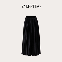 VALENTINO VALENTINO ladies black pleated velvet skirt