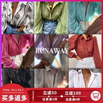OLASTAGE Australian designer brand RUNAWAY new autumn Palace style embroidery niche shirt versatile