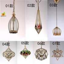 Yiyuan Arabian style pure copper chandelier porch corridor bar restaurant bedroom small chandelier Villa full copper lighting