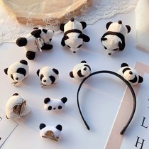 Cute Panda Hair Accessories Brooch Hair Clip Head Rope Day Department Cartoon Groveling Panda Ornaments Hair Stirrup Head Stirrup Trim