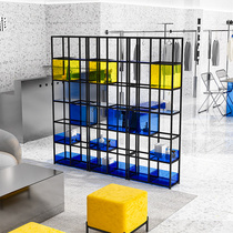 Acrylic Bookshelf Show Rack Light Extravagant Iron Art Shelf Brief Floor Office Separator Multilayer Lockers