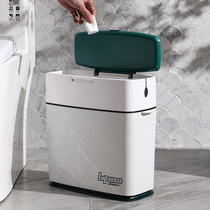 Clipped household trash can toilet bathroom with large capacity living room bedroom paper basket trash can pressing light luxury