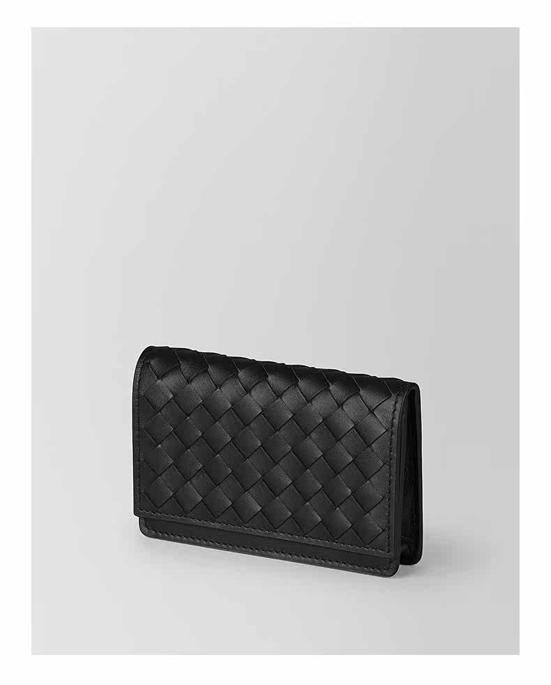 bottega veneta 男黑色小牛皮卡片包bv男卡包葆蝶家男卡包