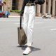 White jeans women's loose straight women's spring clothes 2020 pants high waist Korean version was thin daddy nine points pants White jeans women's loose straight women's spring clothes 2020 pants high waist Korean version was thin daddy nine points pants